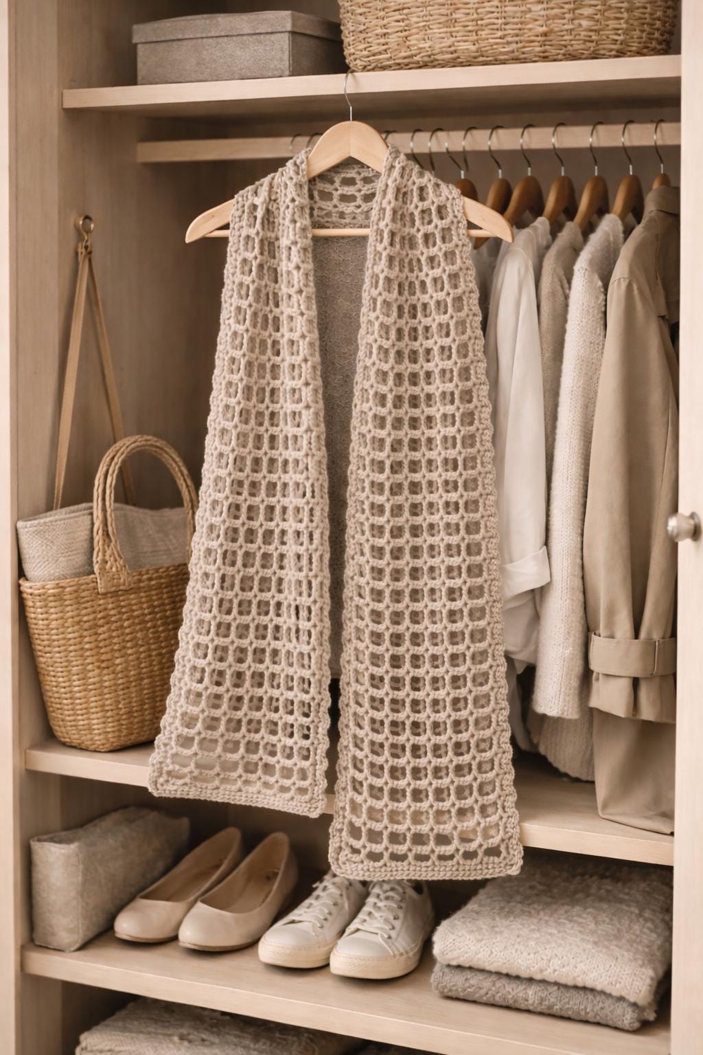 Easy Crochet Lace Scarf Pattern PDF | Beginner Mesh Scarf Crochet ...