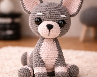 Chihuahua Amigurumi Crochet Pattern | Large Head Puppy Plush (PDF Pattern)