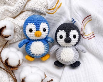 Mini motif amigurumi pingouin | Peluche au crochet pour débutants (Modèle PDF)