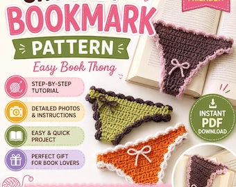 Crochet Bookmark Pattern PDF | Easy Book Thong Crochet Tutorial | Beginner Friendly Bookmark Pattern | Cute Gift Idea Instant Download