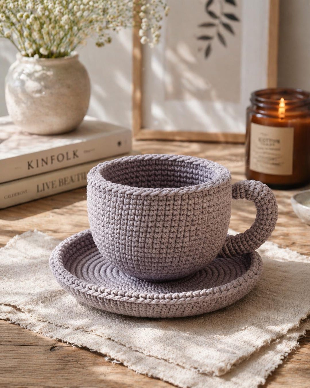 Crochet Sauser Pattern Amigurumi Tea Cup Crochet Pattern PDF | Cute Cup & Saucer | Easy ...