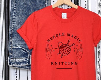 Knitting T-Shirt ~ Needle Magic ~Gift For Knitters