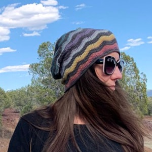 Crochet Pattern ~ Chevron Beanies ~ 2 Styles Beanie Crochet Pattern ~ Multiple Sizes ~ Slouchy Chevron Beanie ~ Fitted Chevron Beanie PDF