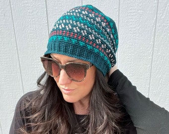 Crochet Pattern ~ Innis Beanie ~ Fair Isle Crochet Beanie Pattern ~ Multiple Sizes - DIY Crochet Tutorial for Colorful and Cozy Beanie Hat