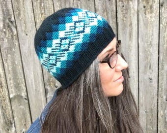 Crochet Pattern ~ Waves of Plaid Beanie ~ Easy Fair Isle Technique, All Ages & Sizes ~ PDF Pattern ~ Fair Isle Crochet Beanie Pattern