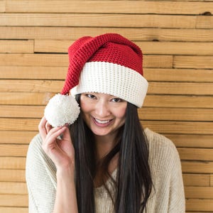 Crochet Pattern ~ Santa Hat ~ 3 Sizes for the Whole Family ~ DIY Christmas Holiday Craft Tutorial ~ Instant Download ~ All Ages Santa Hat