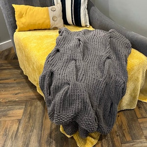 Strickmuster ~ Zopfmuster Decke ~ Strickmuster ~ Modernes Strickmuster ~ Kuschelige Wohnkultur