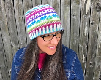 Crochet Pattern ~ Fair Isle Love Beanie ~ Fair Isle Beanie Crochet Pattern ~ Multiple Sizes ~ Crochet Fair Isle Tutorial Included
