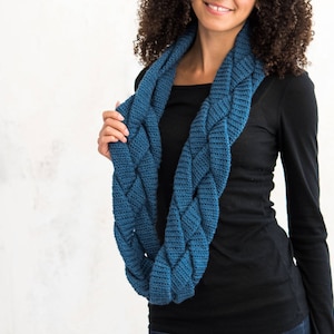 Crochet Pattern ~ Braided Infinity Scarf ~ Women's Long Scarf Crochet Pattern ~ Textured Crochet Scarf Pattern ~ Unique Scarf Pattern