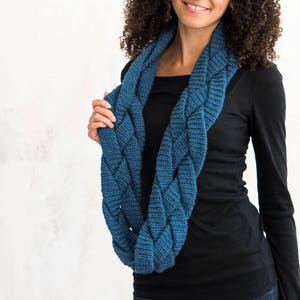 Crochet Pattern ~ Braided Infinity Scarf ~ Women&#39;s Long Scarf Crochet Pattern ~ Textured Crochet Scarf Pattern ~ Unique Scarf Pattern