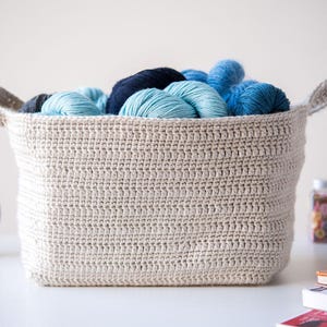 Crochet Pattern Essentials Basket Organize in Style Large Storage Basket Home Storage Yarn Organizer Modern Decor PDF Download image 3