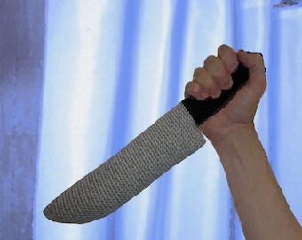 Haakpatroon ~ Psycho Knife ~ Halloween Decor ~ DIY Halloween Prop Project ~ Klassiek horrorfilm haakproject ~ Horrorfilmplezier