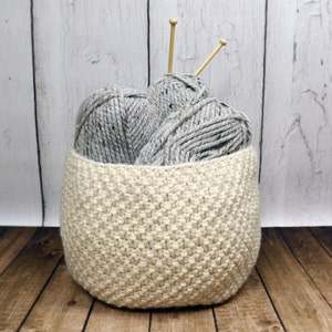 Knitting Pattern ~ Oodles Basket ~ Large Basket Knit Pattern ~ Knit Home Decor Pattern ~ Textured Basket Knit Pattern ~ Knit Storage