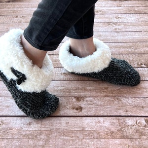 Crochet Pattern Women's Cuddly Faux Fur Slippers Bootie Slipper Crochet Pattern Crochet Slipper Gift Crochet Pattern for Women image 1