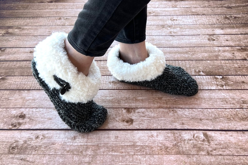 Crochet Pattern Women's Cuddly Faux Fur Slippers Bootie Slipper Crochet Pattern Crochet Slipper Gift Crochet Pattern for Women image 1