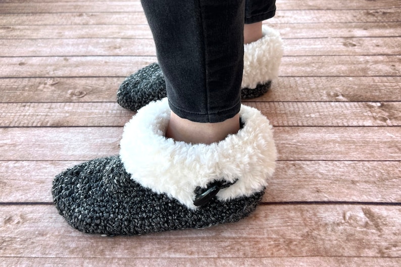 Crochet Pattern Women's Cuddly Faux Fur Slippers Bootie Slipper Crochet Pattern Crochet Slipper Gift Crochet Pattern for Women image 9