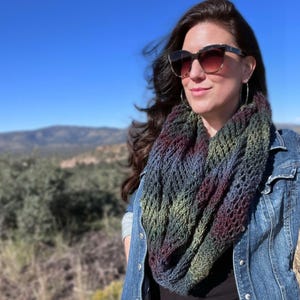 Modèle de tricot + Vidéo ~ Écharpe infinie Eve ~ Modèle facile pour débutants ~ Accessoire d'hiver à offrir ~ Tutoriel PDF