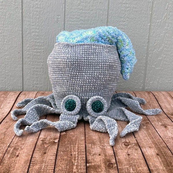 Crochet Pattern ~ Octopus Basket ~ Octopus Nursery Decor Crochet Pattern ~ Baby Shower Gift Crochet Pattern ~ Nautical Theme Decor Pattern