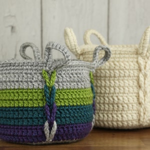 Crochet Pattern ~ Entwined Basket ~ Declutter With Style ~ Braided Crochet Basket Pattern ~ Crochet Basket With Handles Pattern