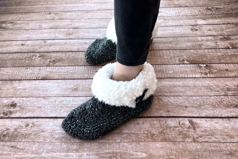 Crochet Pattern Women's Cuddly Faux Fur Slippers Bootie Slipper Crochet Pattern Crochet Slipper Gift Crochet Pattern for Women image 4