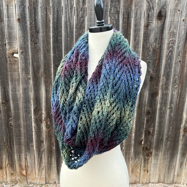 Knit Pattern ~ Eve Infinity Scarf ~ Women's Chevron Infinity Scarf Knit Pattern ~ Winter Scarf Knit Pattern ~ Fall Scarf Knit Pattern Gift