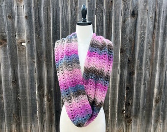 Crochet Pattern ~ Pied Bobble Infinity Scarf ~ Chevron Scarf Crochet Pattern ~ Easy Beginner Infinity Scarf Crochet Pattern