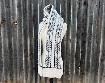 Knitting Pattern ~ Strijela Scarf ~ Stranded Scarf Knit Pattern ~ Unisex Scarf Knit Pattern ~ Extra Long Knit Scarf Pattern ~ Reversible