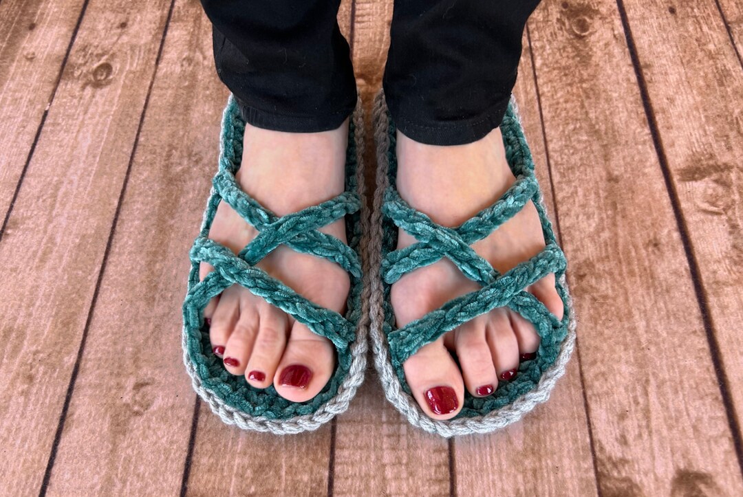 Crochet Pattern Huntington Sandals Strappy Sandals Crochet