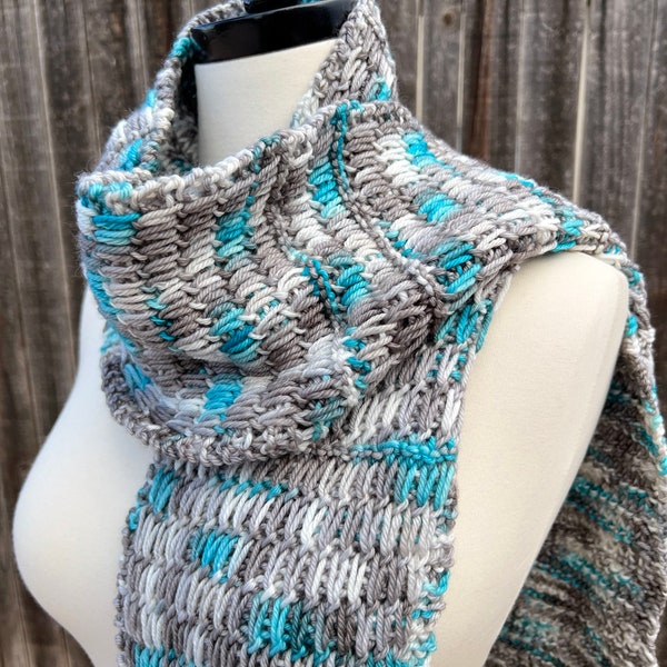 Knitting Pattern ~ Winter Chill Scarf ~ Great Knit Pattern For Variegated Yarn ~ Winter Scarf Knitting Pattern ~ Women's Scarf Knit Pattern