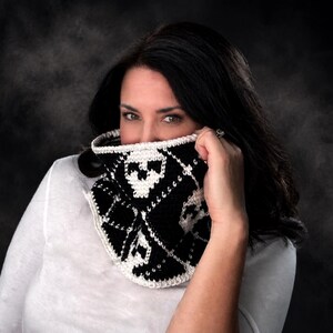 Crochet Pattern ~ Tartan Skull Cowl ~ Fair Isle Neckwarmer