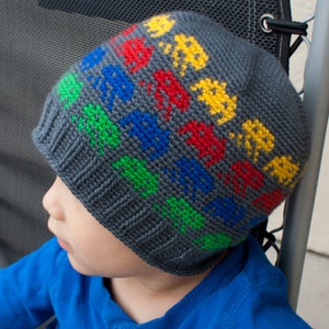 Crochet Pattern ~ Alien Invasion Beanie ~ Alien Fair Isle Beanie Crochet Pattern ~ Multiple Sizes ~ Child Beanie Pattern ~ Adult Beanie PDF