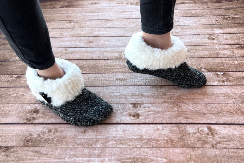 Crochet Pattern Women's Cuddly Faux Fur Slippers Bootie Slipper Crochet Pattern Crochet Slipper Gift Crochet Pattern for Women image 3