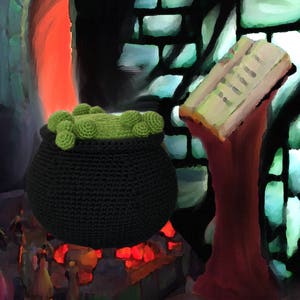 Crochet Pattern ~ Cauldron ~ Halloween Decor Project ~ DIY Witchy Decor Project ~ Instant Download PDF ~ Witch&#39;s Brew Cauldron Pattern