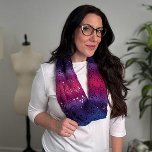 Crochet Pattern + Video ~ Heart Lace Scarf ~ Infinity Wrap PDF
