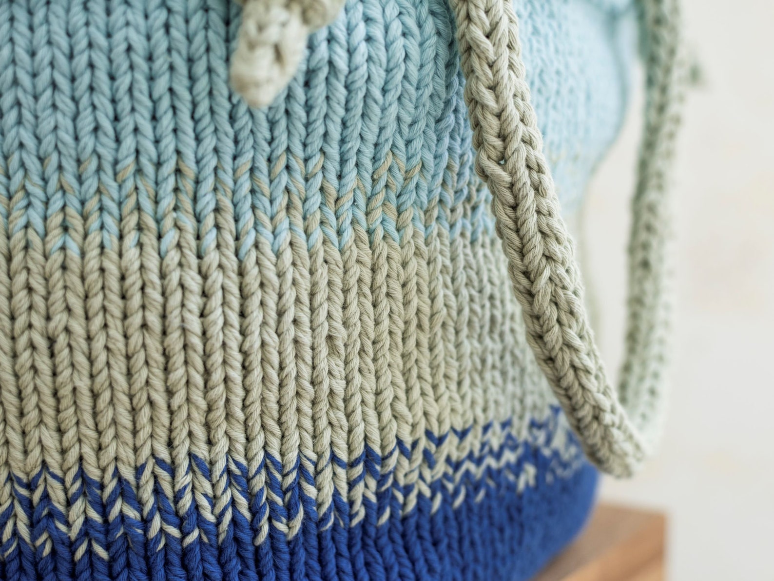 Knitting Pattern Pretty Utility Bucket Bag Knitting Etsy