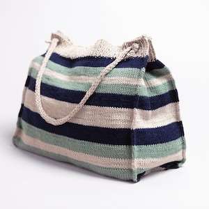 Strickmuster ~ Portside Tasche ~ Gestreifte Tasche Strickmuster ~ Strandtasche Strickmuster ~ Süße Tasche Geschenk Muster