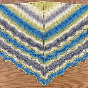 Knitting Pattern Penumbra Shawl Triangle Shawl Knit Pattern Lacy Triangle Shawl Knit Pattern Winter Shawl Knit Gift image 10