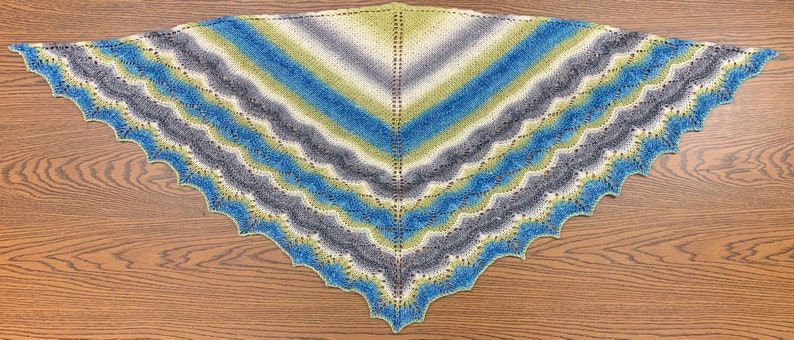 Knitting Pattern Penumbra Shawl Triangle Shawl Knit Pattern Lacy Triangle Shawl Knit Pattern Winter Shawl Knit Gift image 10