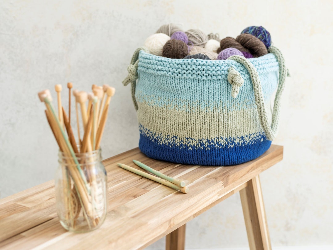 Knitting Pattern Pretty Utility Bucket Bag Knitting Pattern Etsy