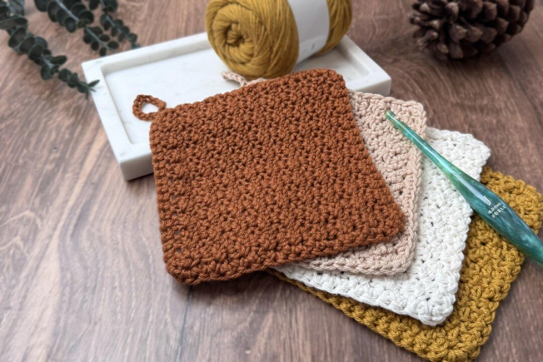Crochet Pattern + Video ~ Crunch Stitch Washcloth ~ Easy Cotton ...