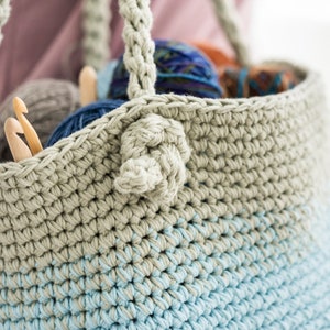 Crochet Pattern Cutie Utility Bucket Bag Large Bucket Bag Purse Crochet Pattern Ombre Tote Crochet Pattern Extra Large Storage image 3