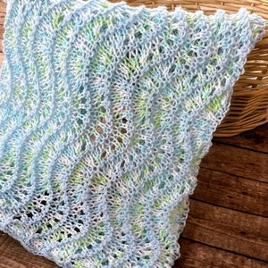 Knitting Pattern ~ Angel Baby Blanket ~ Baby Blanket Knit Pattern ~ Baby Shower Knit Gift Pattern ~ Nusery Gift Knit Blanket Pattern