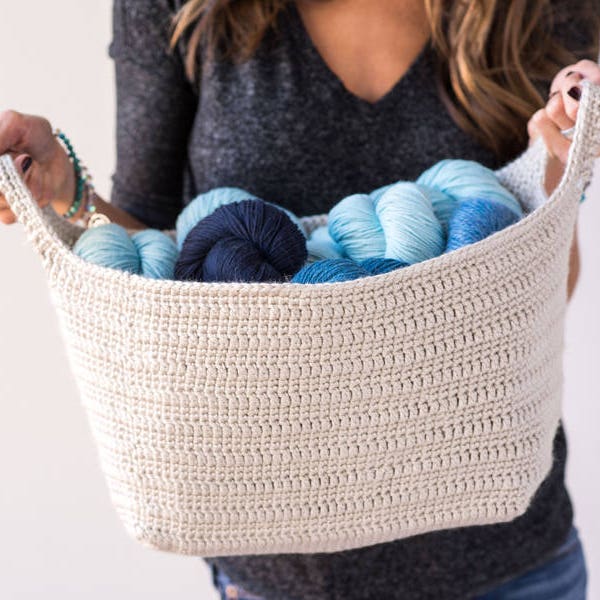 Crochet Pattern ~ Essentials Basket ~ Organize in Style ~ Large Storage Basket ~ Home Storage ~ Yarn Organizer ~ Modern Decor ~ PDF Download
