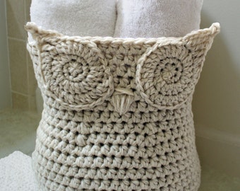 Crochet Pattern and Video ~The Original Owl Basket ~ Unique Home Decor DIY ~ Easy and Cute Storage Craft