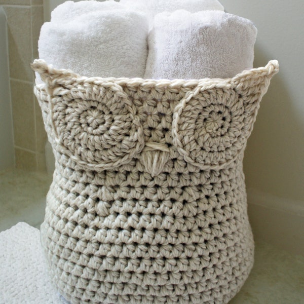 Crochet Pattern ~ The Original Owl Basket ~ Unique Home Decor DIY ~ Instant Download PDF ~ Handmade Owl-Inspired Storage Craft