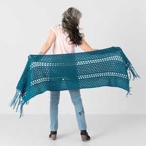 Crochet Pattern ~ Twilight View Wrap ~ Shawl Crochet Pattern with Fringe and Openwork ~ DIY Wrap Tutorial ~ Women's Shawl Gift Pattern