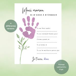 FR Carte Fête Des Mères à Imprimer Par Enfant Cadeau Personnalisé Pour Maman Activité à Remplir Souvenir À Garder Téléchargement Instantané