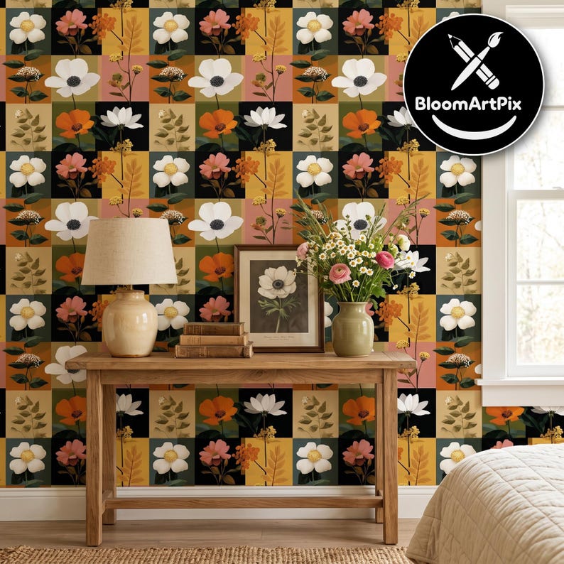 Ensemble de motifs floraux patchwork sans couture, motif répétitif de courtepointe florale colorée, pour la conception de tissus et la sublimation image 12
