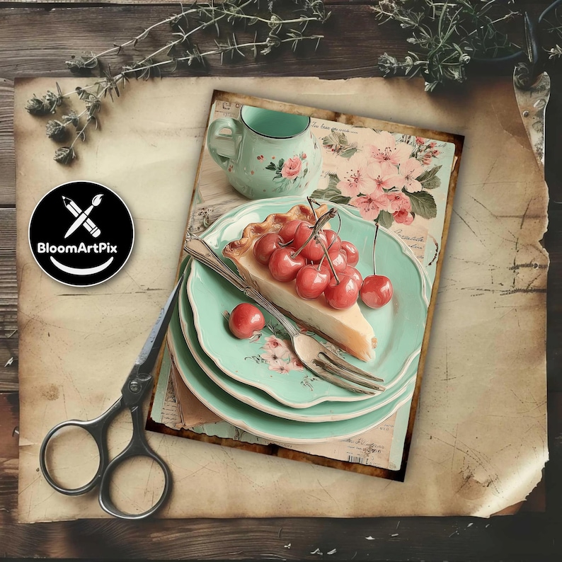 Retro Kitchen Junk Journal Kit Vintage Baking Ephemera Pastel 50s ...