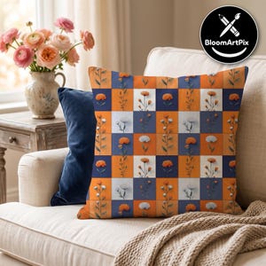 Ensemble de motifs floraux patchwork sans couture, motif répétitif de courtepointe florale colorée, pour la conception de tissus et la sublimation image 4
